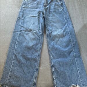 Wide-Leg Blue Denim Jeans